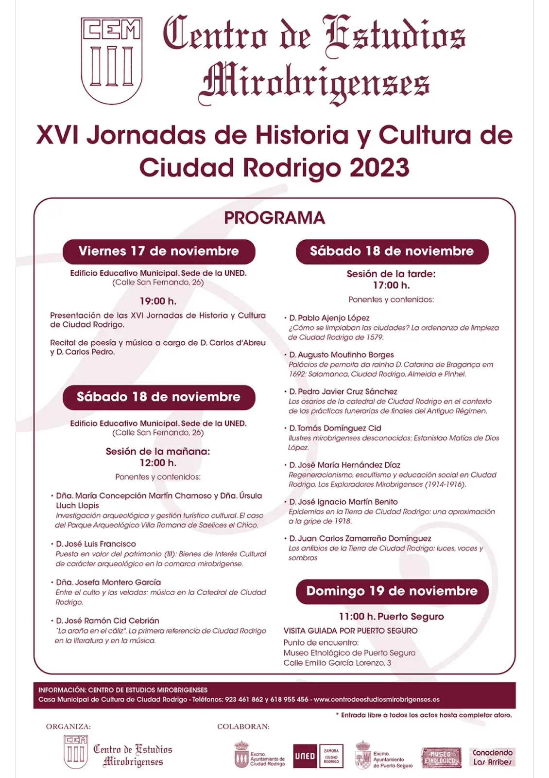 XVI Jornadas de Historia y Cultura de Ciudad Rodrigo 2023